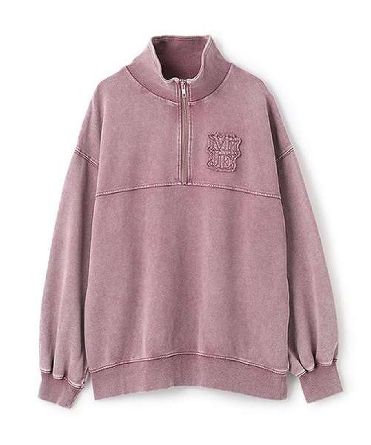 Half ZIP Pullover,Purple, large image number 2