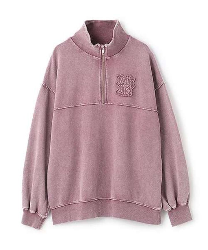 Half ZIP Pullover,Purple, medium image number 2