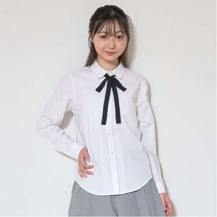 Easy-Care Graduation Bow Tie Blouse,Off white, medium image number 17