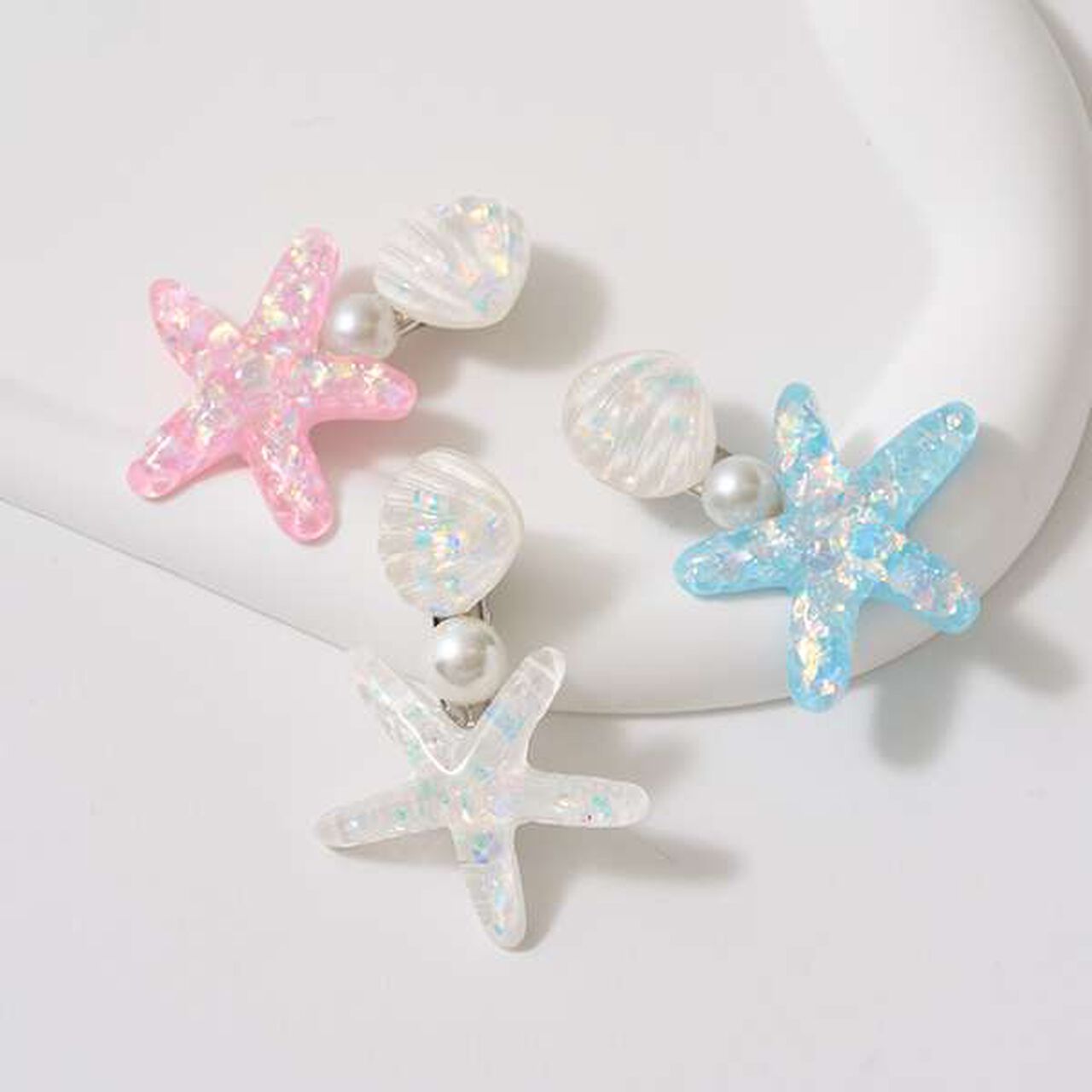 Sparkling Hair Clip with Pearls,Sax blue, large image number 13