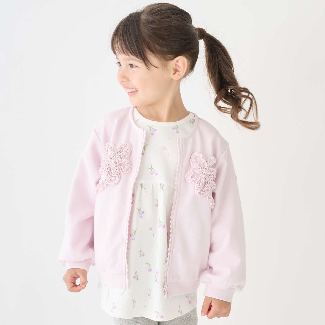 Link Anti-Stain Frill Motif Haori,Light pink, large image number 1