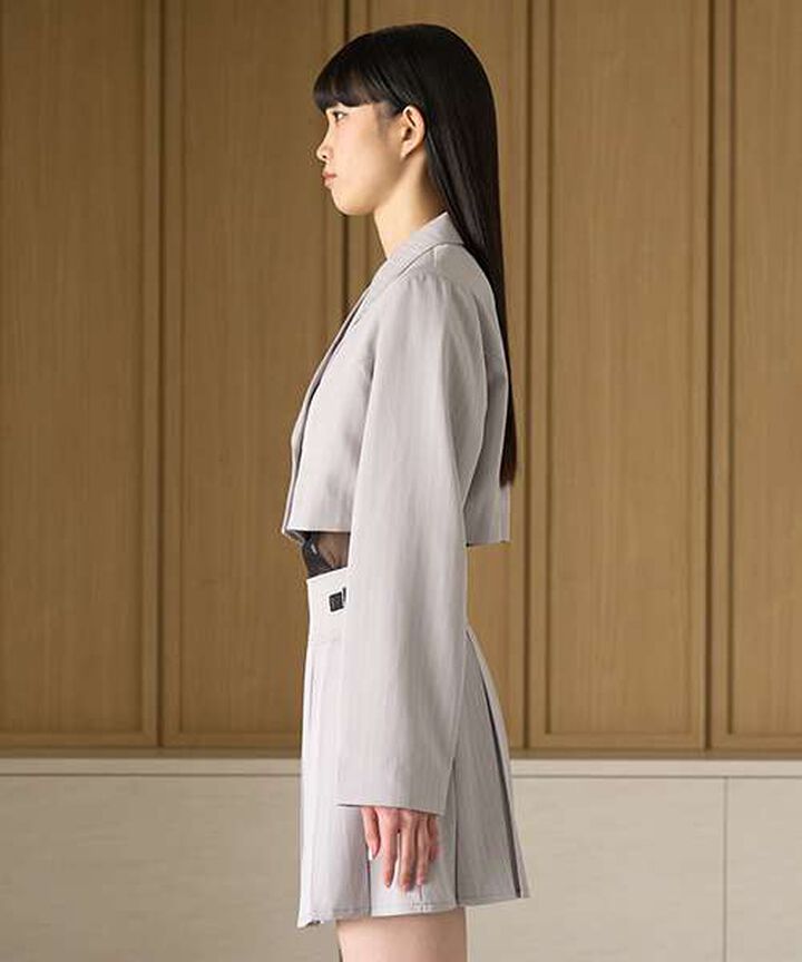 Short Tailored Jacket,Gray, medium image number 8