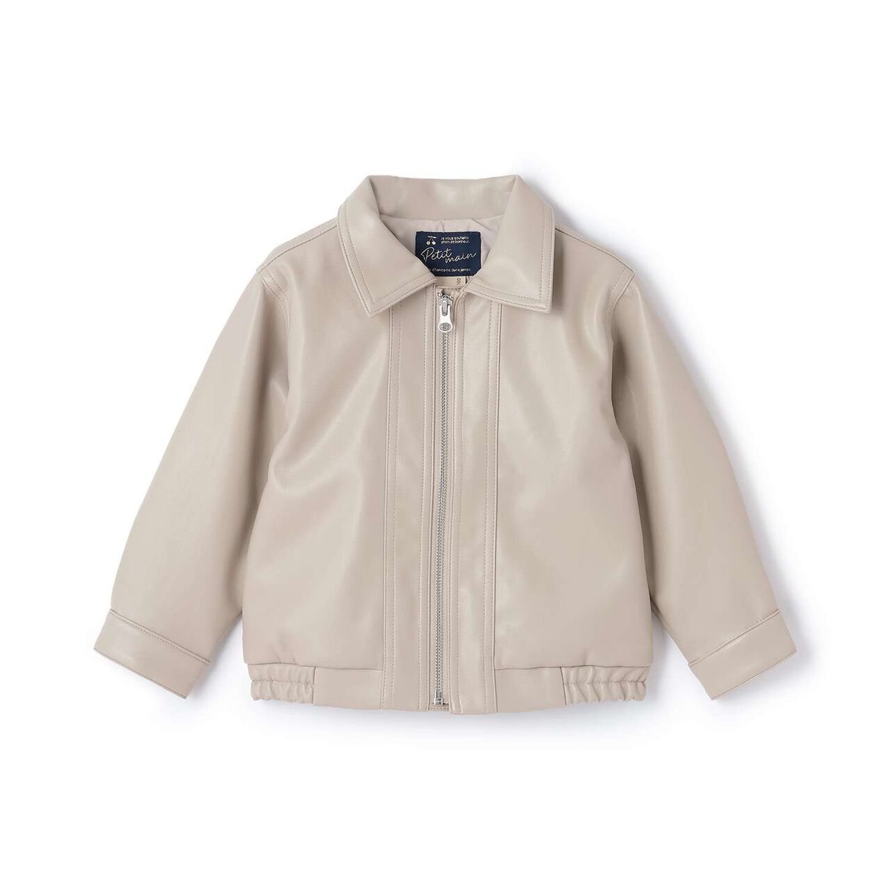 [Link] Faux Leather Jacket,Beige, large image number 0