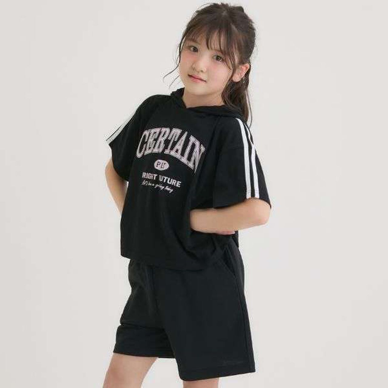 Cool Touch Short-Sleeve Hoodie + Half Pants Set,Yellow green, large image number 21