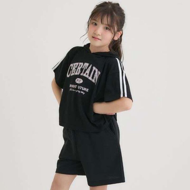 Cool Touch Short-Sleeve Hoodie + Half Pants Set,Yellow green, medium image number 21