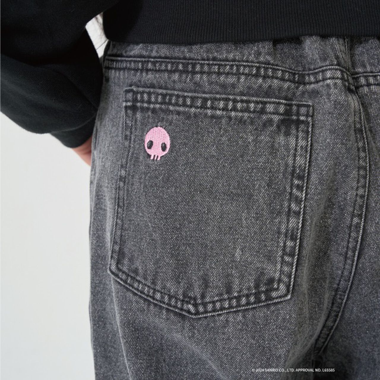 [Sanrio Characters] Embroidered Denim Pants,Emerald green, large image number 8