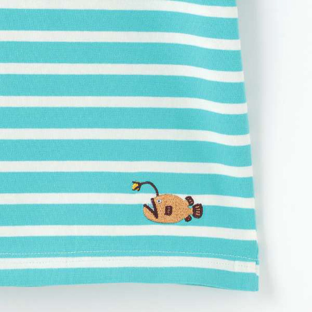 Deep Sea Embroidery Stripe Short Sleeve T-Shirt,Royal blue, large image number 9