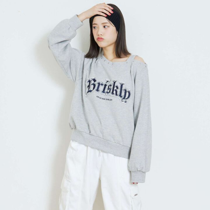 [LTXC/Cotton 100%] One-Shoulder Pullover,Black, medium image number 3