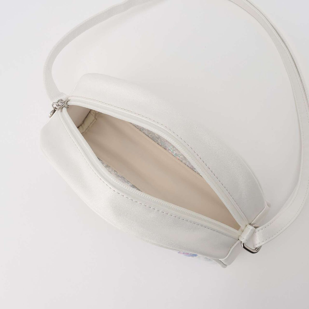 Sparkling Small Shoulder Bag,Off white, large image number 5
