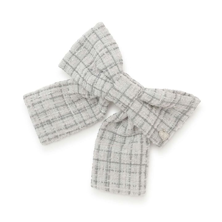 Tweed Ribbon Hair Barrette,, medium