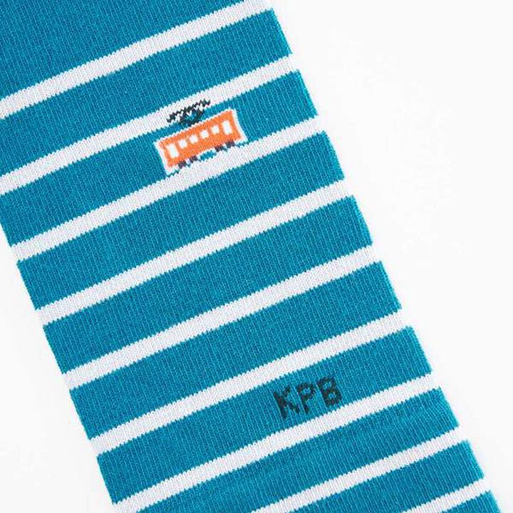 [Made in Japan] KPBOY Baby Tights with Train Pattern (80-90),Navy, medium image number 9