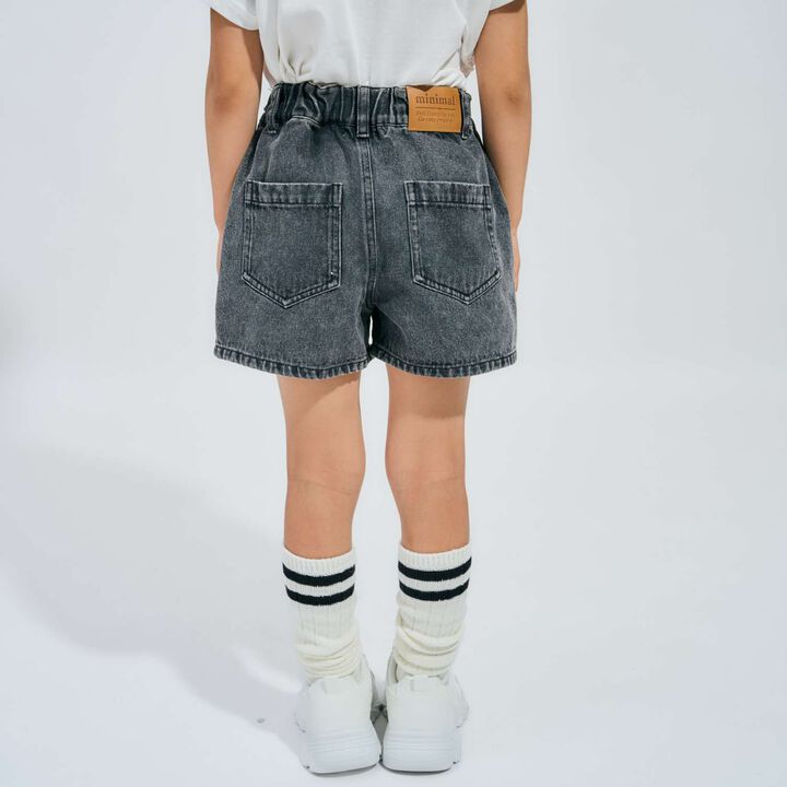 Rhinestone Denim Shorts,Black, medium image number 6