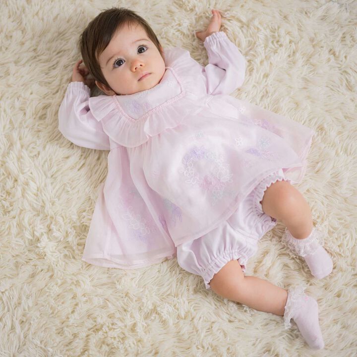 Floral Embroidered Frill Tunic & Bloomers Set,, medium