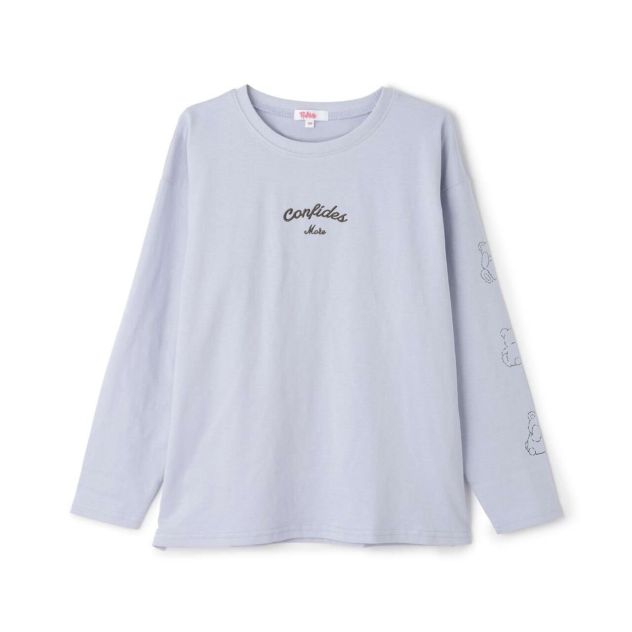 [100% Cotton] Bear Sleeve Long Sleeve T-Shirt,Charcoal gray, large image number 20