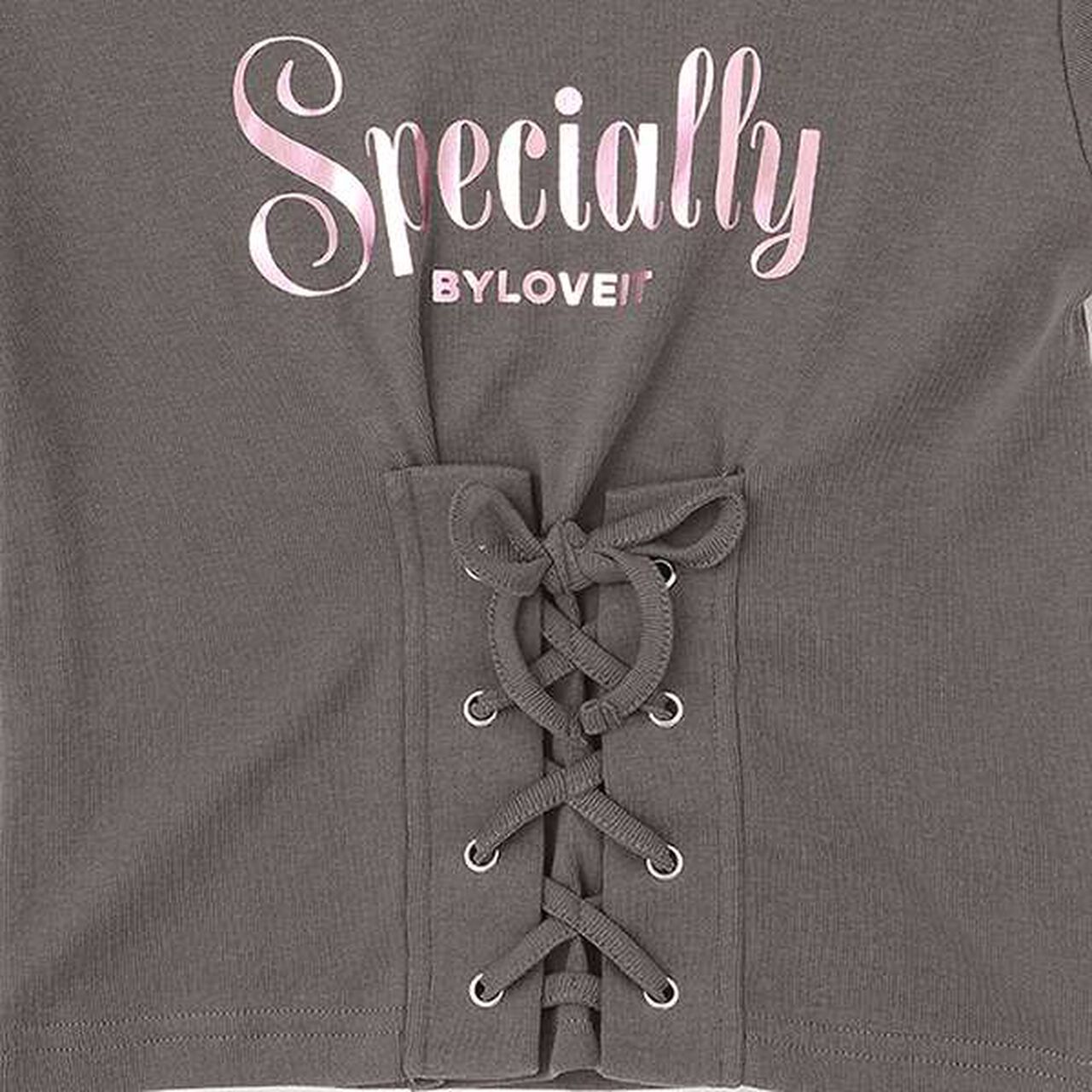 [Featured in Q-Gal] Front Lace-up T-shirt,Off white, large image number 3