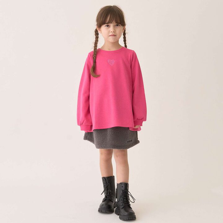 Fleece A-Line One-Point Pullover,Pink, medium image number 18