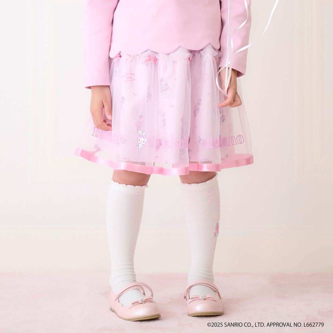 My Melody / Kuromi Pattern Tulle Skirt,Pink, large image number 0