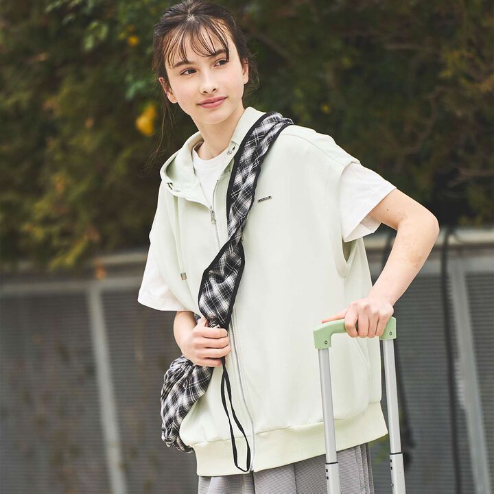 [Sleeveless Parka & T-Shirt Set] [130cm Available],, medium