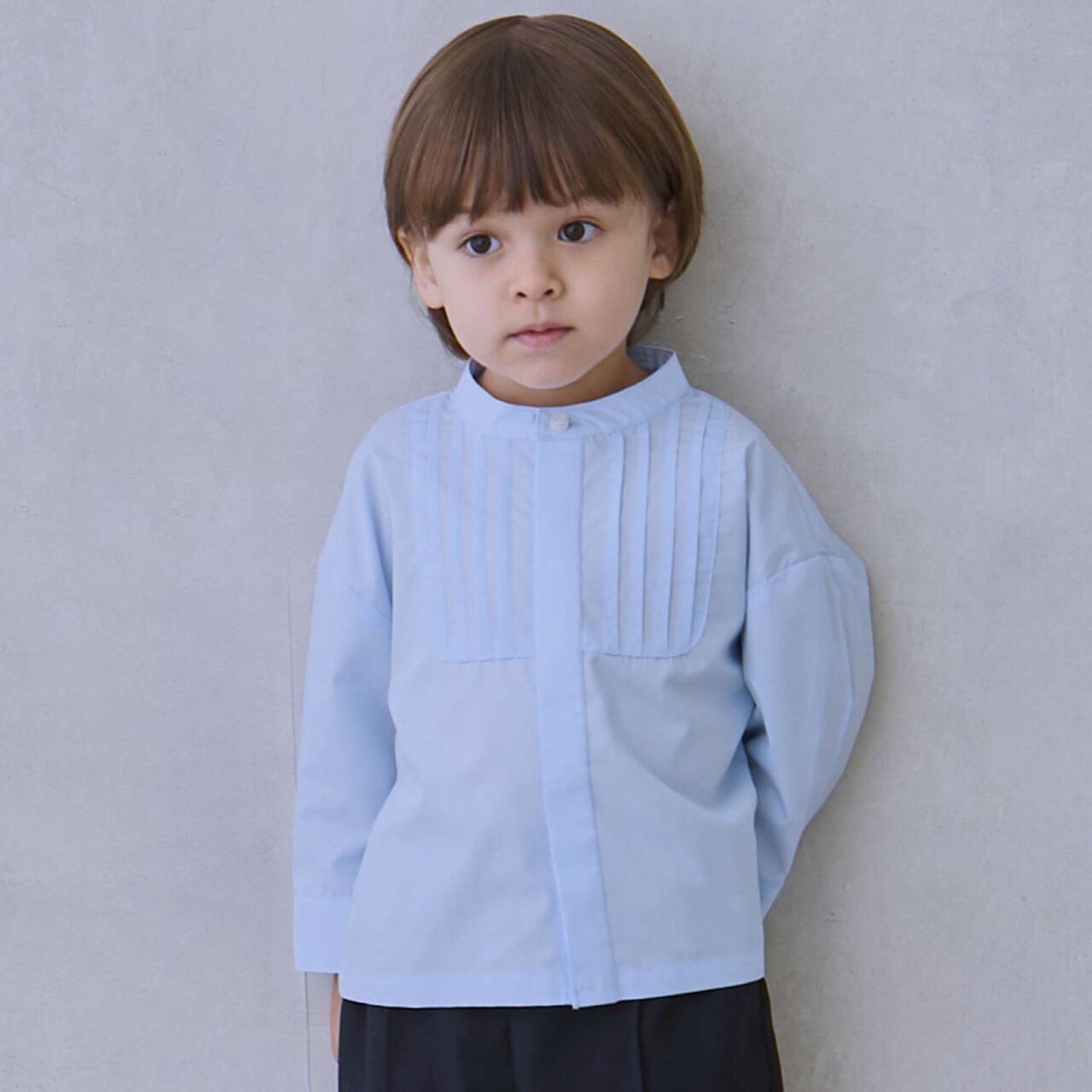 Semi-Formal No-Collar Shirt,Sax blue, large image number 0