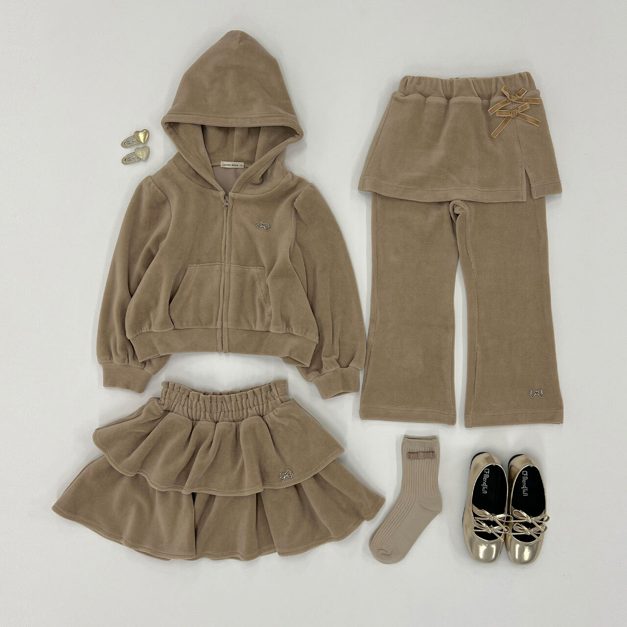 Plush Velour Coordinatable Tiered Skirt,Black, large image number 14