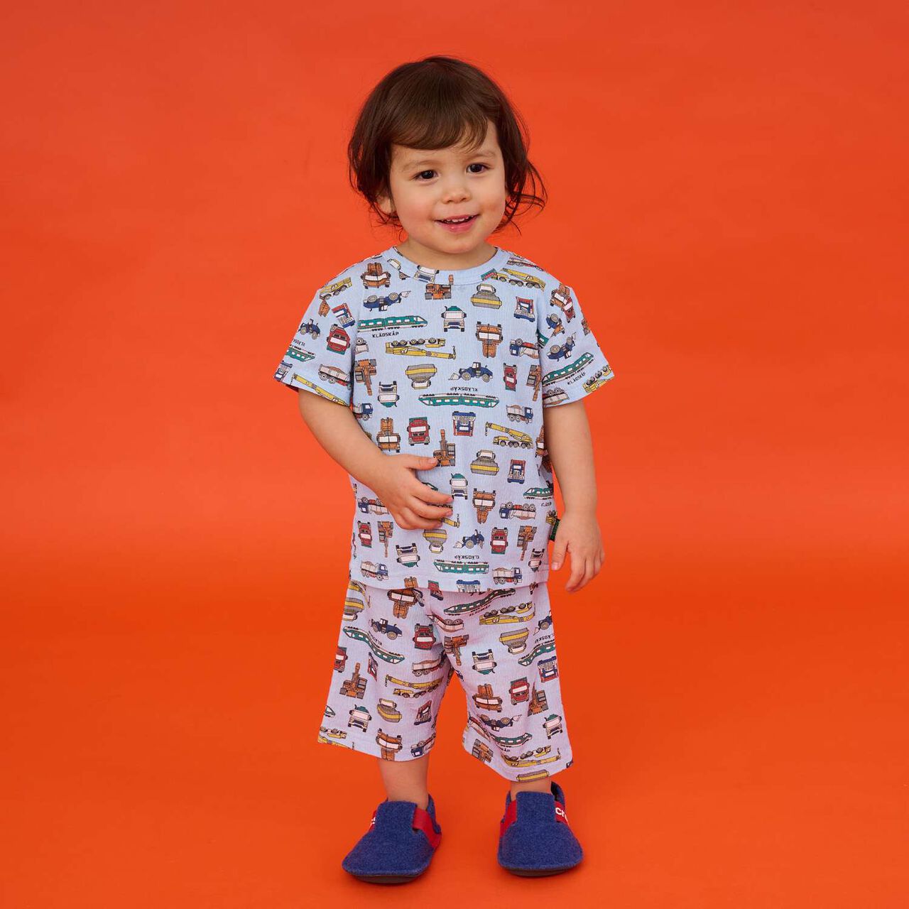 All-Over Pattern Short-Sleeve Loungewear,Sax blue, large image number 0