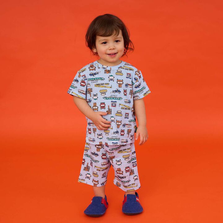 All-Over Pattern Short-Sleeve Loungewear,Sax blue, medium image number 0