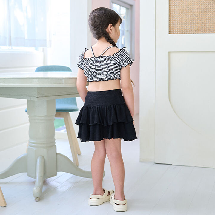 [SWIM] [UV Processing] Gingham Check Gathered Two-Piece Set,Black, medium image number 16