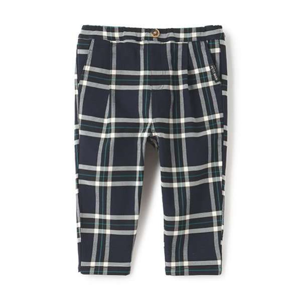 Wool Lined Check Tapered Pants,Black, large image number 15