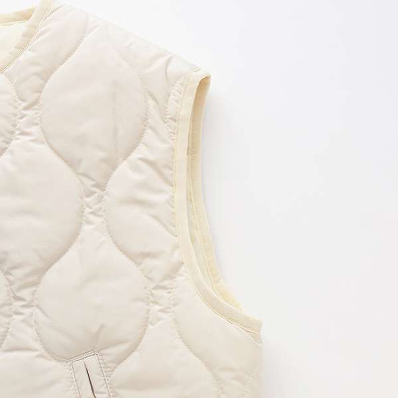 [Mix and Match Series] Quilted Vest,Ivory, large image number 8