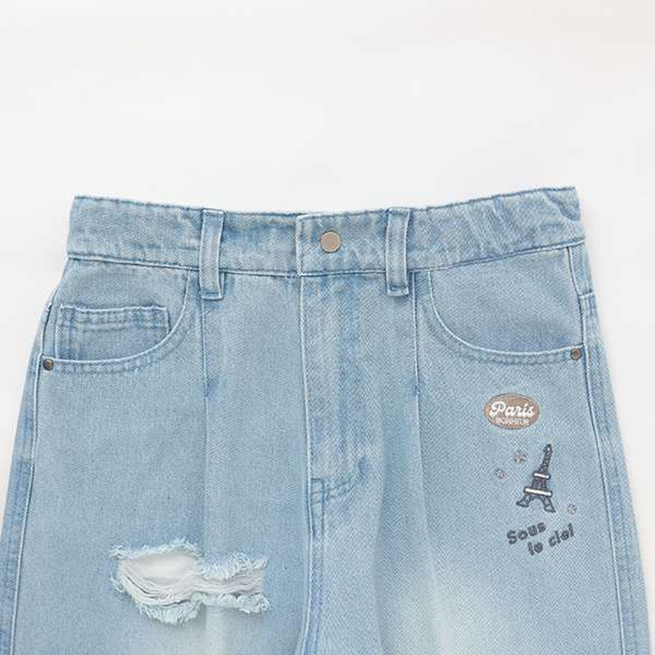 Cut-Off Denim Pants,Sax blue, large image number 2