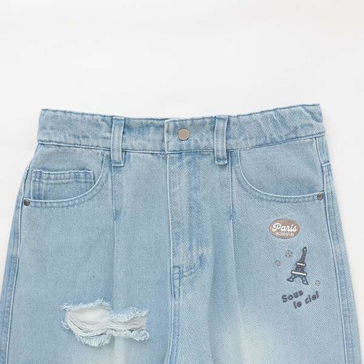 Cut-Off Denim Pants,Sax blue, medium image number 2