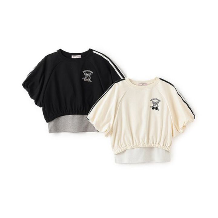 Side Line Balloon Sleeve T-Shirt & Tank Top Set,Black, medium image number 22