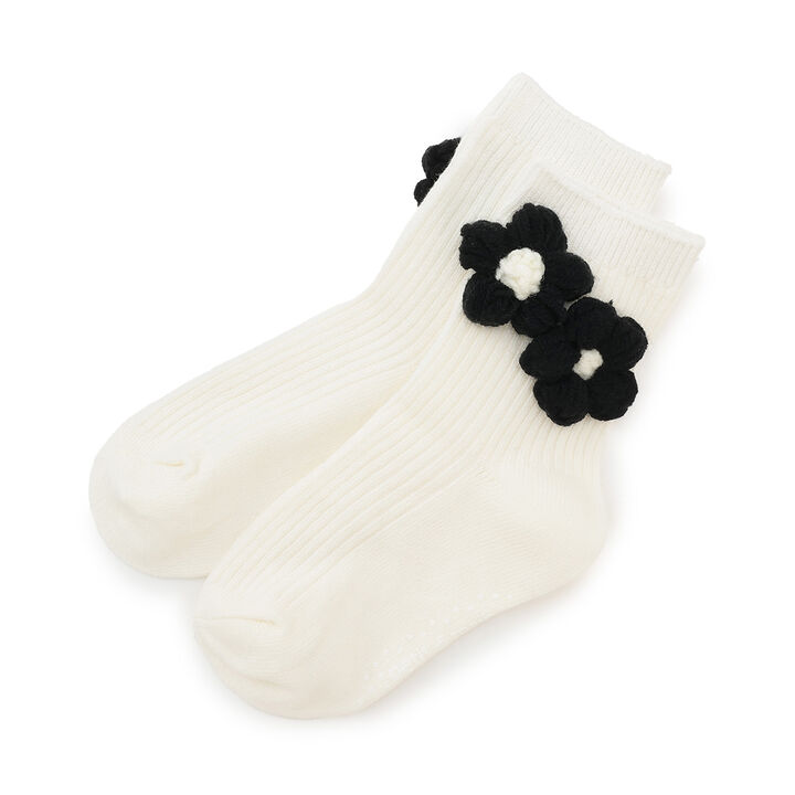 Crew Socks with Floral Accent,, medium