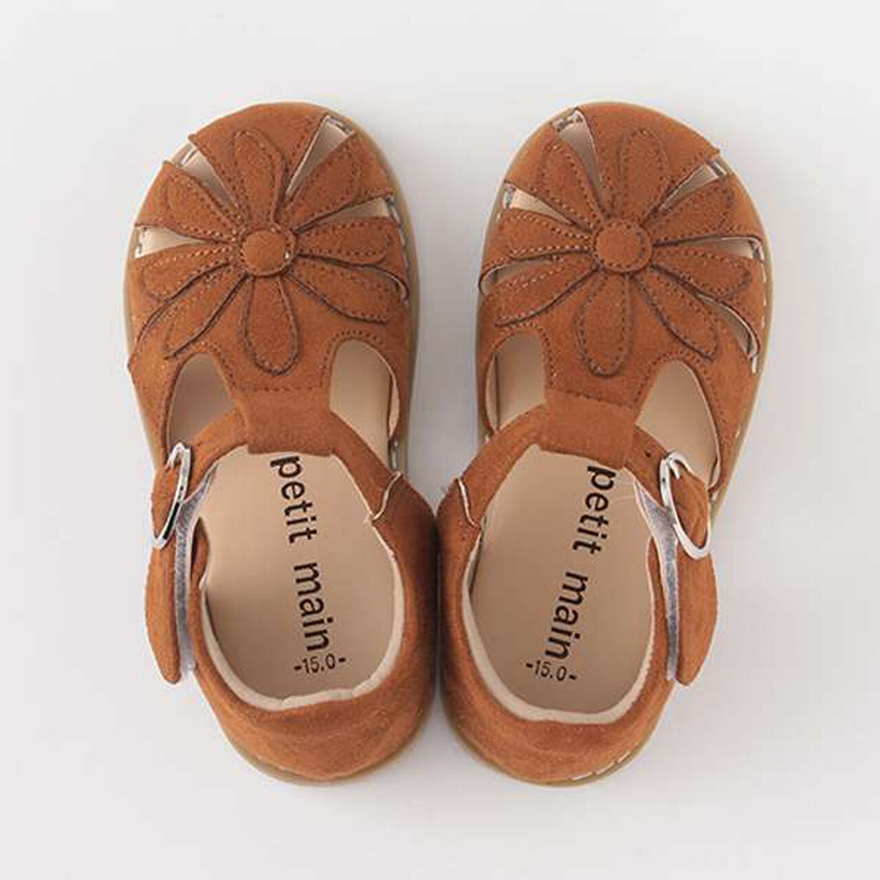 Suede Flower Sandals,Ivory, large image number 9