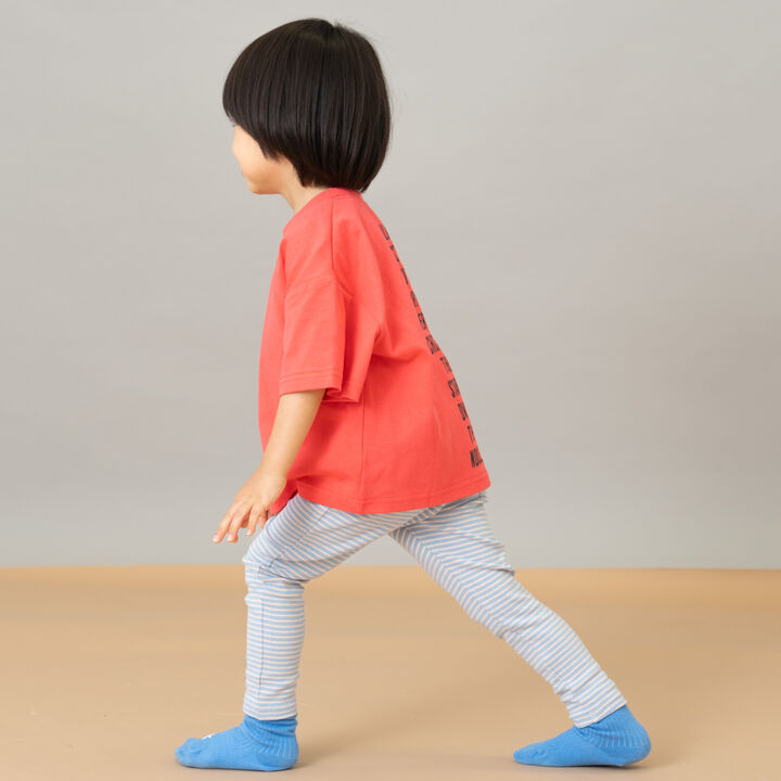 [365D.] Anti-Stain Stripe Jersey Knit Leggings,Salmon pink, medium image number 1