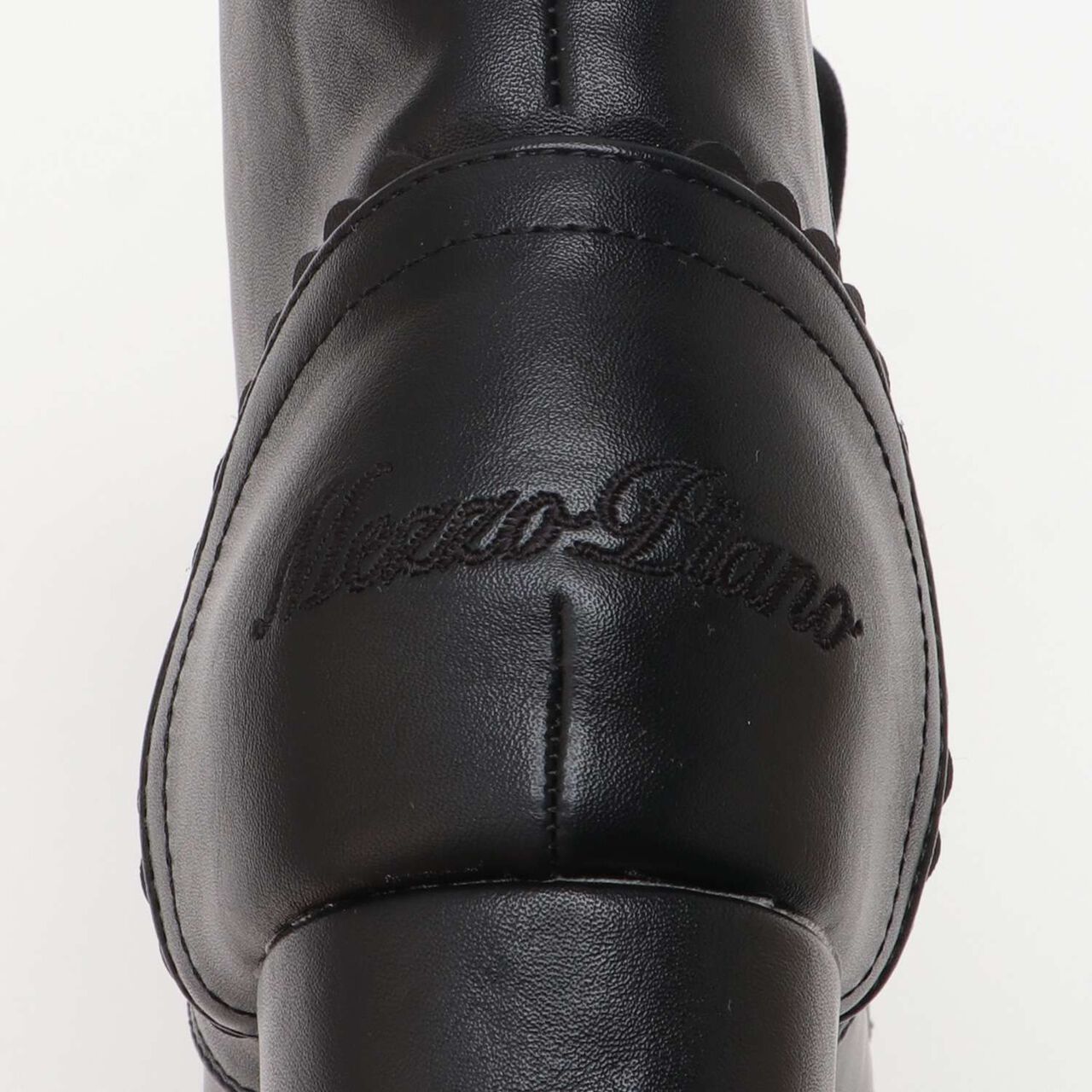 Satin Ribbon Scallop Short Boots,Light beige, large image number 6