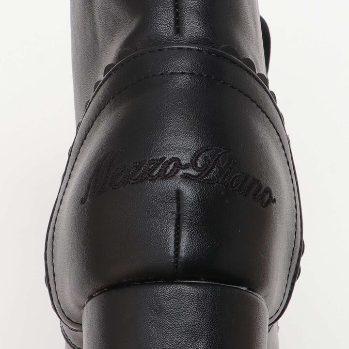 Satin Ribbon Scallop Short Boots,Light beige, medium image number 6