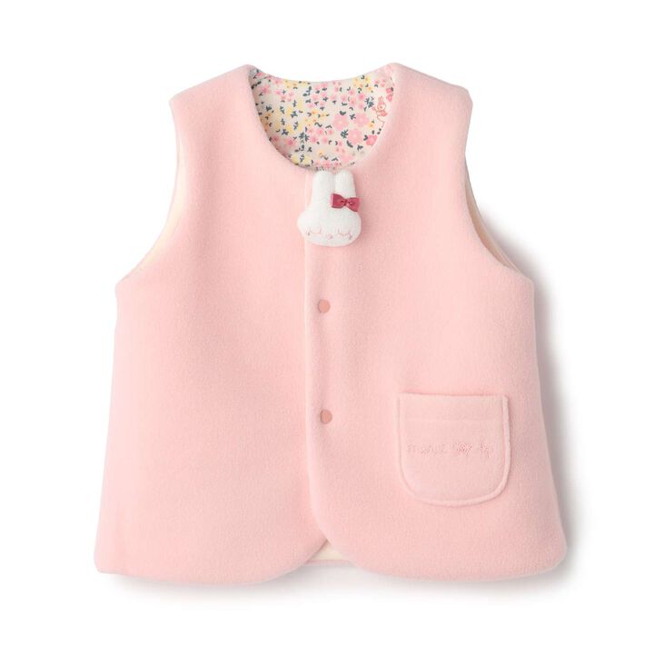 [KP &times; Akachan no Shiro Collaboration] Floral Mimi Fleece Vest,, medium