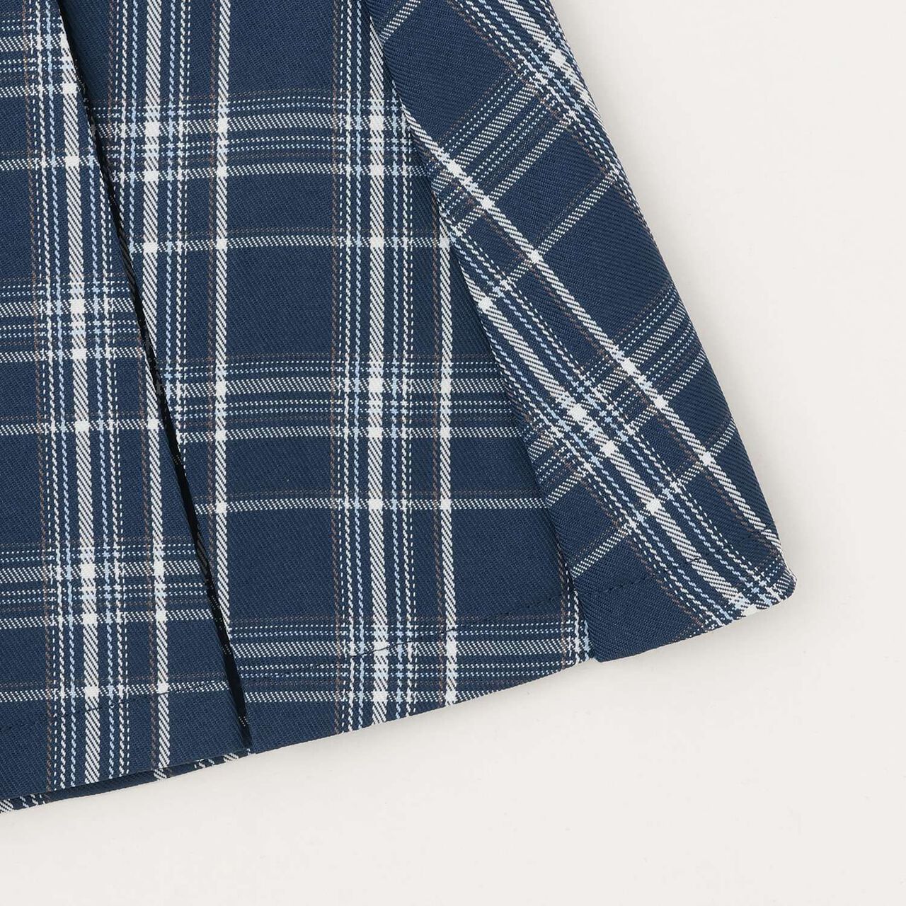 Checkered Front Pleated Skirt,Light beige, large image number 5