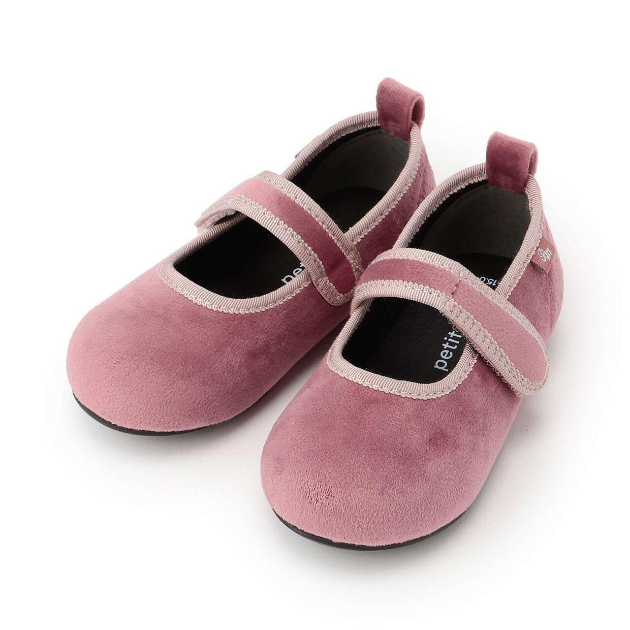 Velour One-Strap Shoes,Moderate pink, large image number 0
