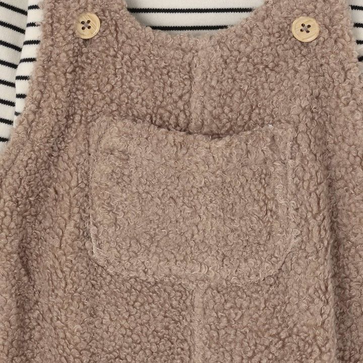 Fluffy Bear Overall Set,Ivory, medium image number 8