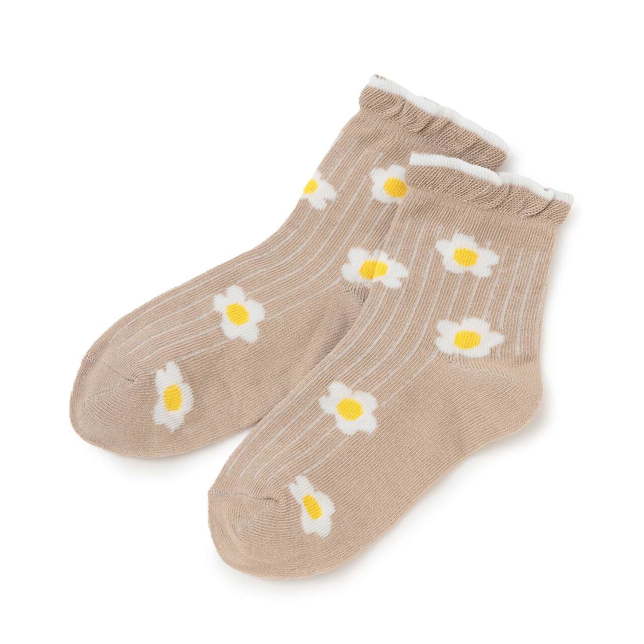 Flower All-Over Pattern Crew Socks [Kids Girls],Pink, large image number 3