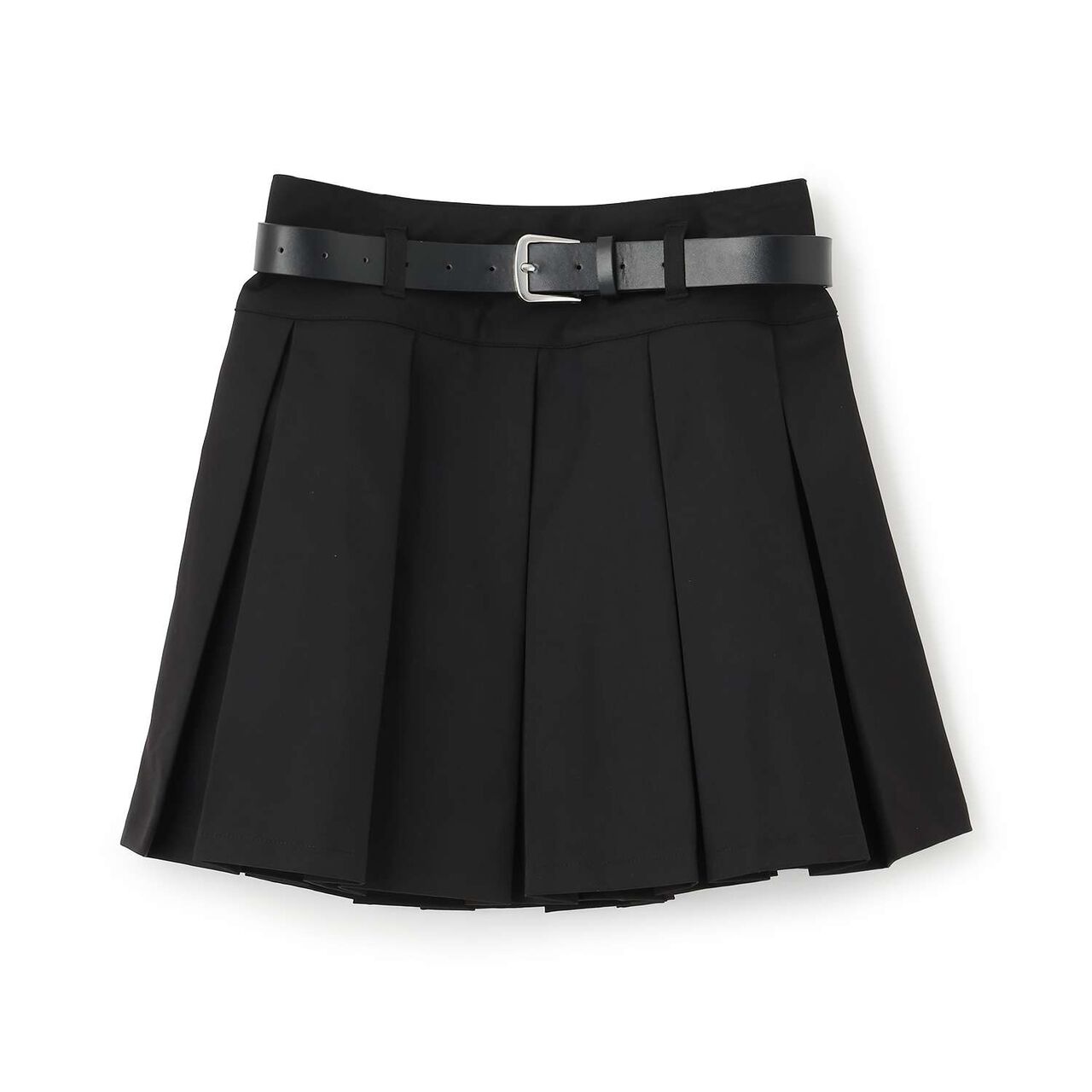 [Easy Care] Pleated Skirt with Belt,Gray, large image number 8