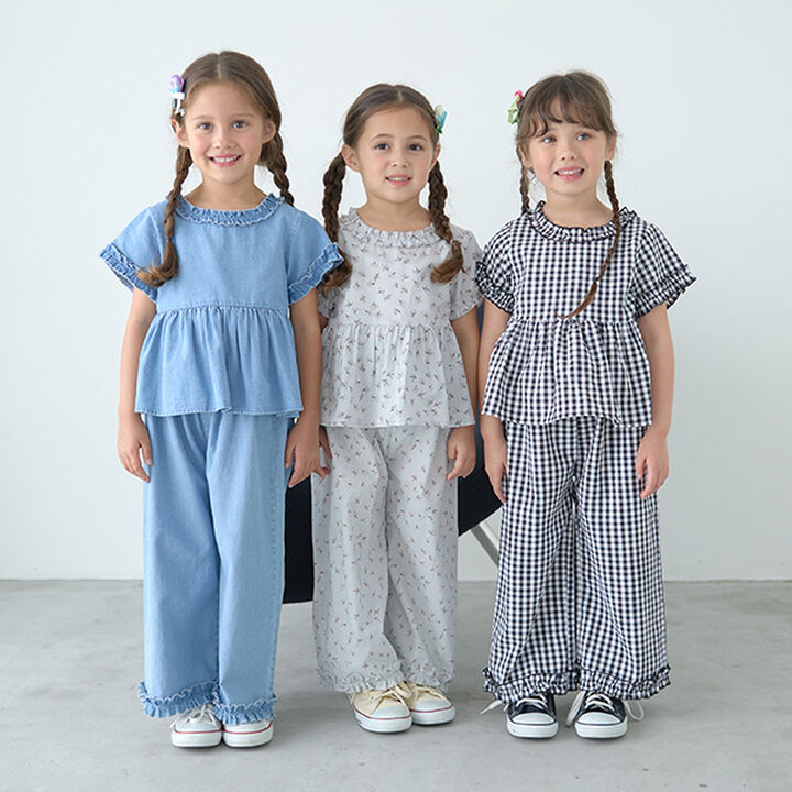 Frill Blouse & Frill Wide Pants Outfit Set,Black, medium image number 11