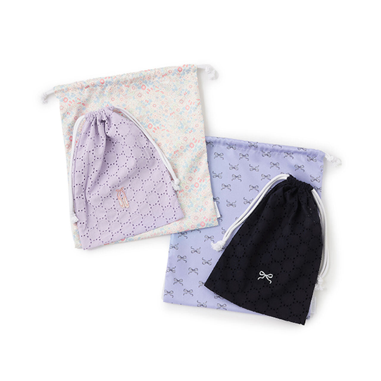 One Point Drawstring Pouch 2P,Navy, large image number 8