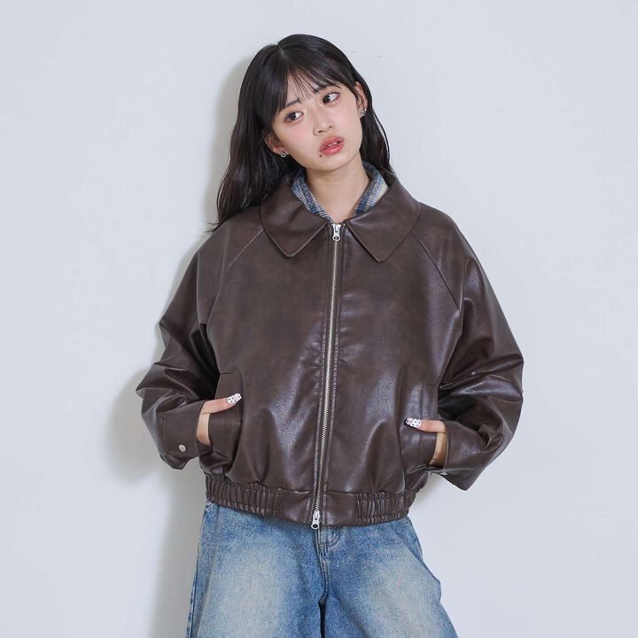 LTXC [Washable, Adjustable] Faux Leather Jacket,, medium