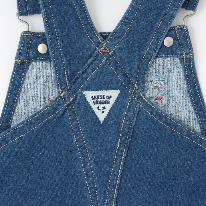 Knit Denim Overalls,Navy, medium image number 7
