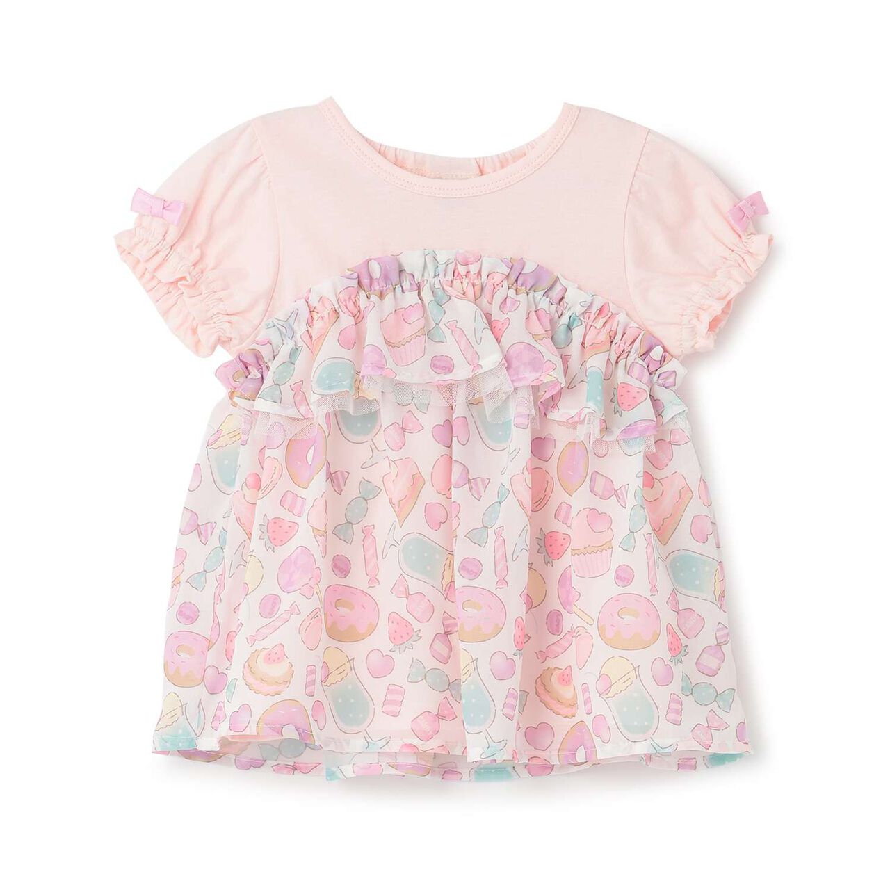 Sweets Motif Color-Block Top,Sax blue, large image number 13
