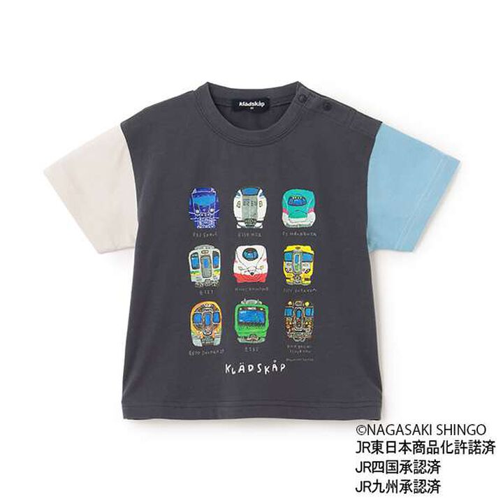 正面電車瘋狂色彩短袖T恤,淡灰色, medium image number 14