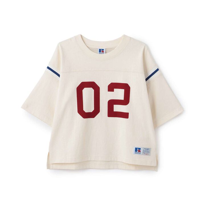 [Russell] Numbered Football Long Sleeve T-Shirt,Off white, medium image number 6